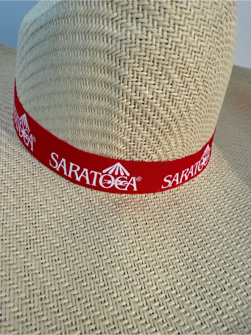 Saratoga Racecourse Straw Cowboy Hat with Red Band - Picture 4 of 8